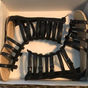 call it spring black Gladiator sandals size 6